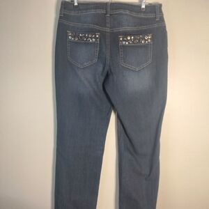 Chico's Beaded Pocket Straight Leg Regular Women's Jeans
